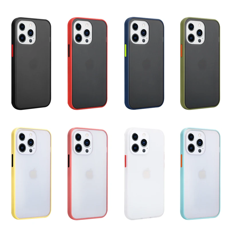 

Colorful Bumper Matte Backplane Cell Phone Case For iPhone 13 Slim Fit Frosted Mobile Accessories Case For iPhone 13 Pro Max, 8 colors