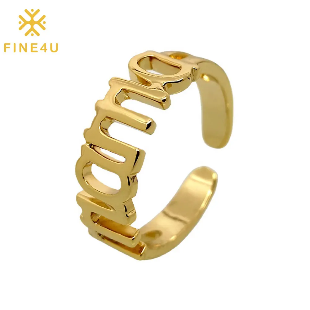 

Fashion Wholesale 18K Gold Plated Adjustable Open Gold Plated Mother's Day Jewelry Mama Mothers Day Ring