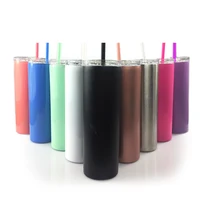 

20 oz skinny tumblers with straw stainless steel vacuum insulated 20oz double wall Thermos stainless steel tumbler colored