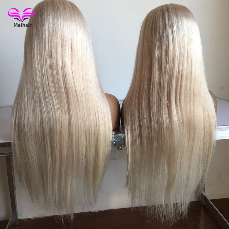 

Full Lace Human Hair Wigs Brazilian Ash Blonde #60 Hair Wigs For Black Women 150% Density Glueless Full Lace Wigs Remy