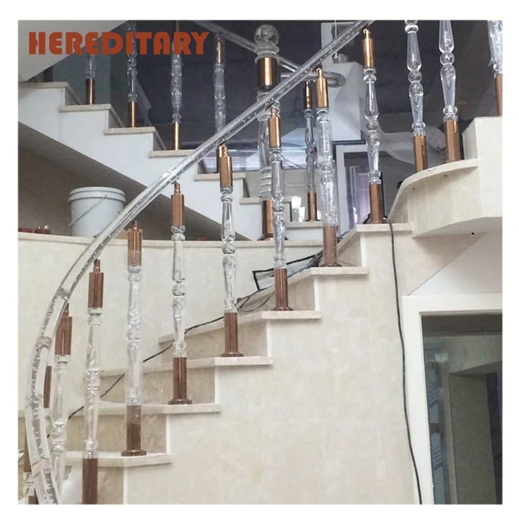 Pasamanos De Escalera De Acrílico Transparente Moderno Con Luz Led