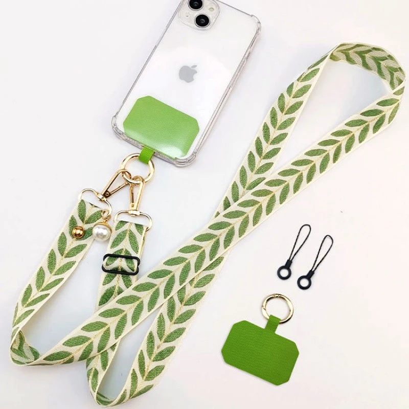 

Fashion Printing Long Mobile Phone Lanyard Polyester Neckband Strap Rope Women's Anti-Lost Phone Case Lanyard