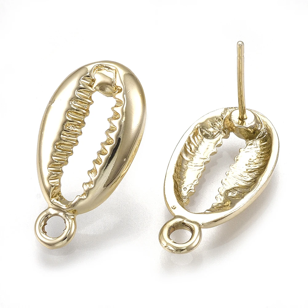

Pandahall Light Gold Cowrie Shell Shape Steel Pins Alloy Stud Earring Jewelry for Women