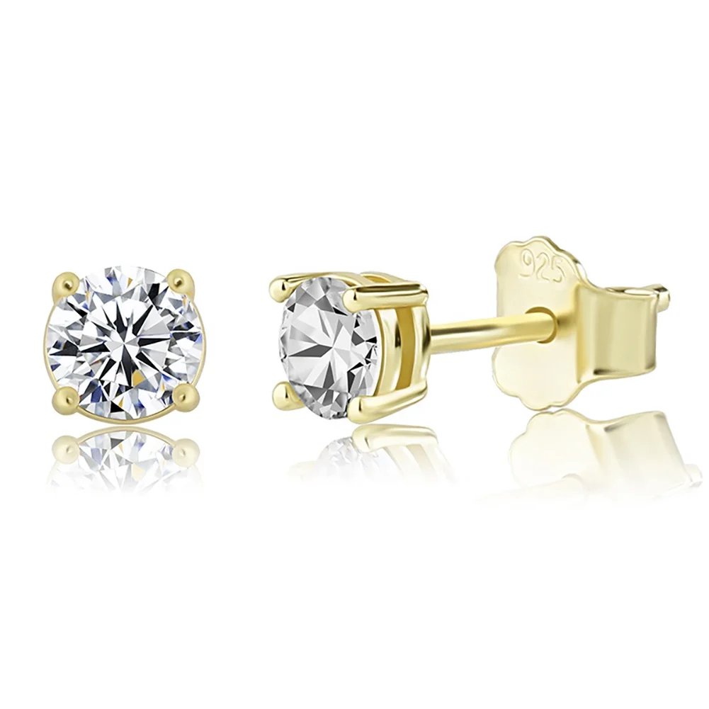 

0.5 Carat Solitaire Moissanite Earrings 5mm 925 Sterling Silver D Colour Loose moissanite Bling stud earring