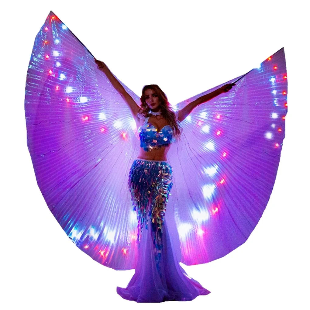 

SHINYOU Smart LED Isis Wings for Women Belly Dance Costumes, Blue