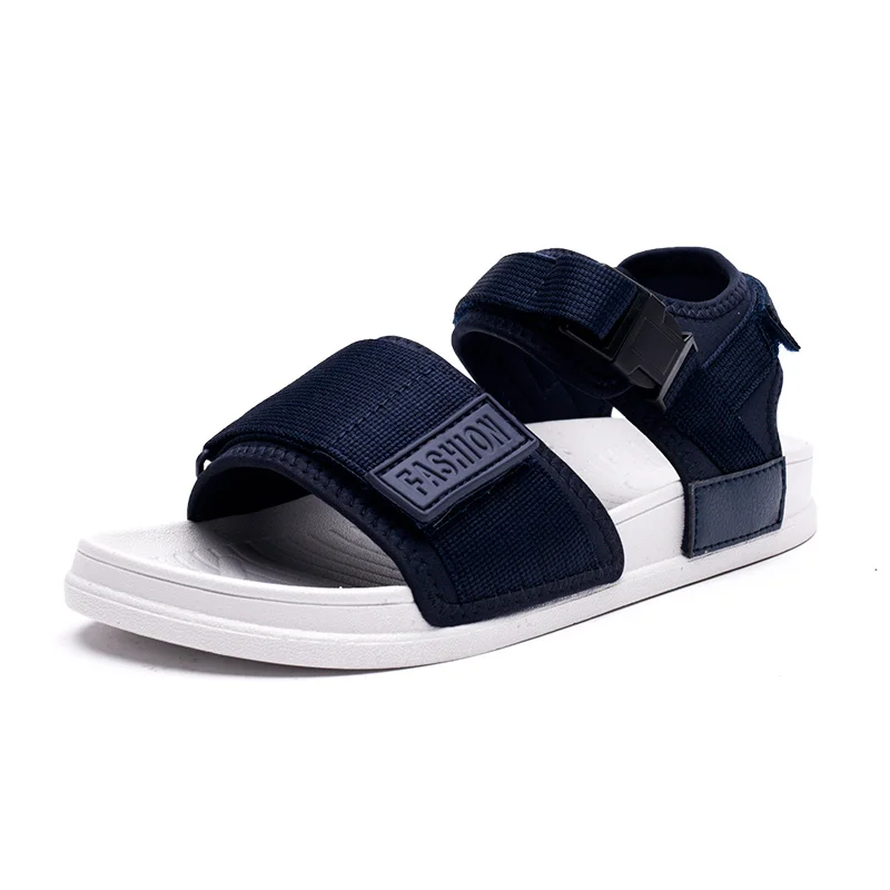 

Summer sandals men's trend slippers casual thick-soled couple beach shoes outdoor Korean personality sports Vietnamese sandals, Black/blue