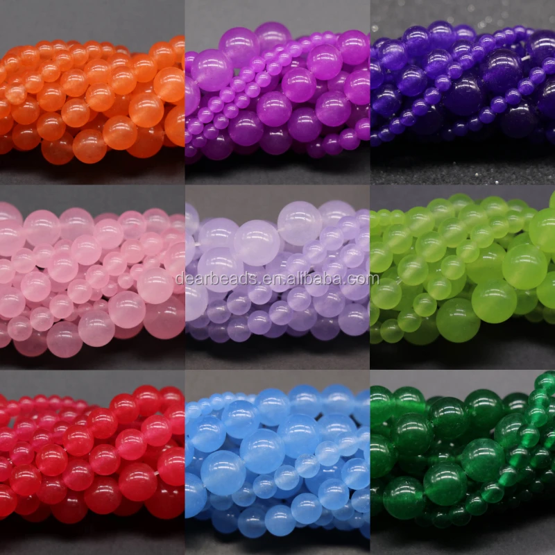 

High Quality Dyed Natural Green Jade Bracelet Beads Jade Beads for DIY Jewelry Making 4mm 6mm 8mm 10mm 12mm