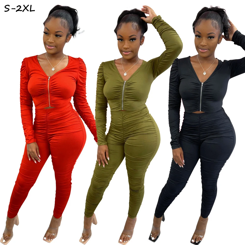 

2022 Spring Clothings For Women Crop Jogger Skims Lounge Wear Set Women Two Piece Set