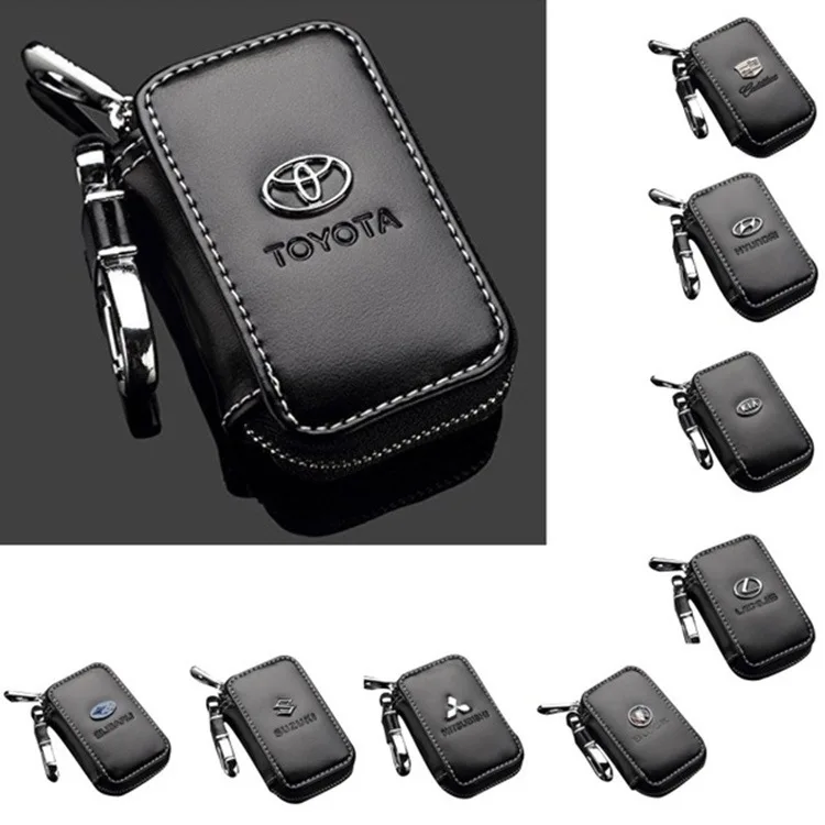 

Wholesale Multifunction Car Key Holder Key Chain Bag Cover Zipper Key Case PU Leather Key Wallet