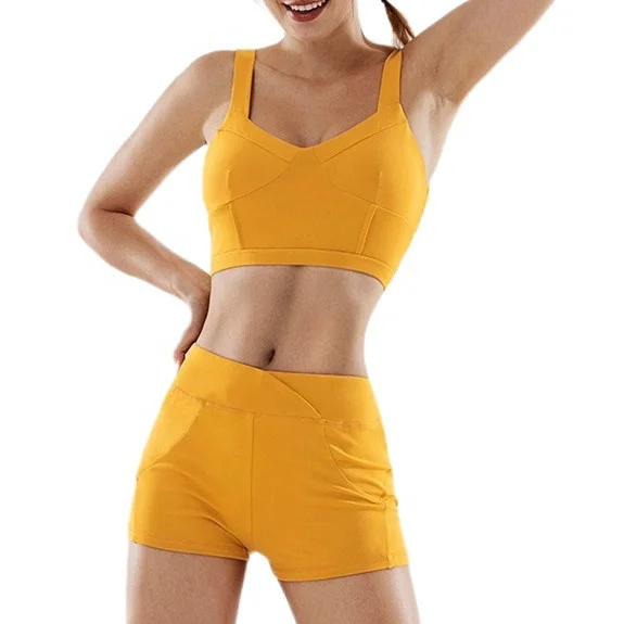 

Cheap Fitness Yoga Wear Women Fashion Breathable Bra and Shorts Sets, Customized colors