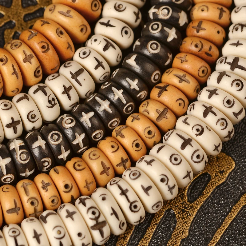 

GZ012 Wholesale natural DIY beads Handmade Carved beads for jewelry making Tibetan style Scattered beads Jewelry accessories