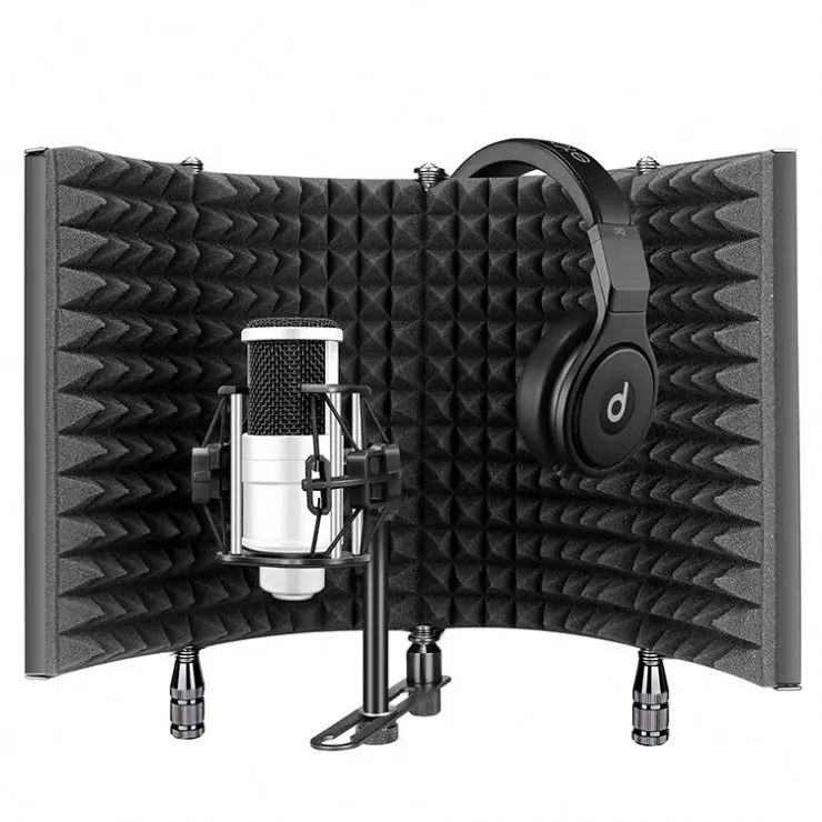 

Professional Podcast Microphone Recording Vocal Booth, Black