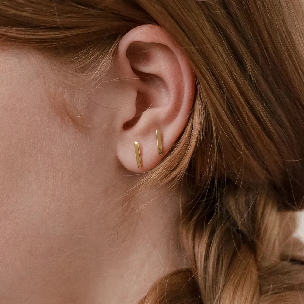 EManco Best Selling  Metal Geometric Minimalist Earrings  Gold Jewelry 316 Surgical Stainless Steel Stud Earrings for Women