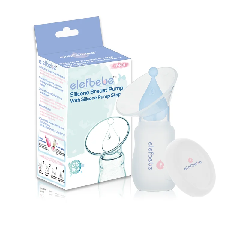 

Baby Feeding Supply OEM Amazon Milk saver Silicone Breast Pump with Pump Stopper, Customized