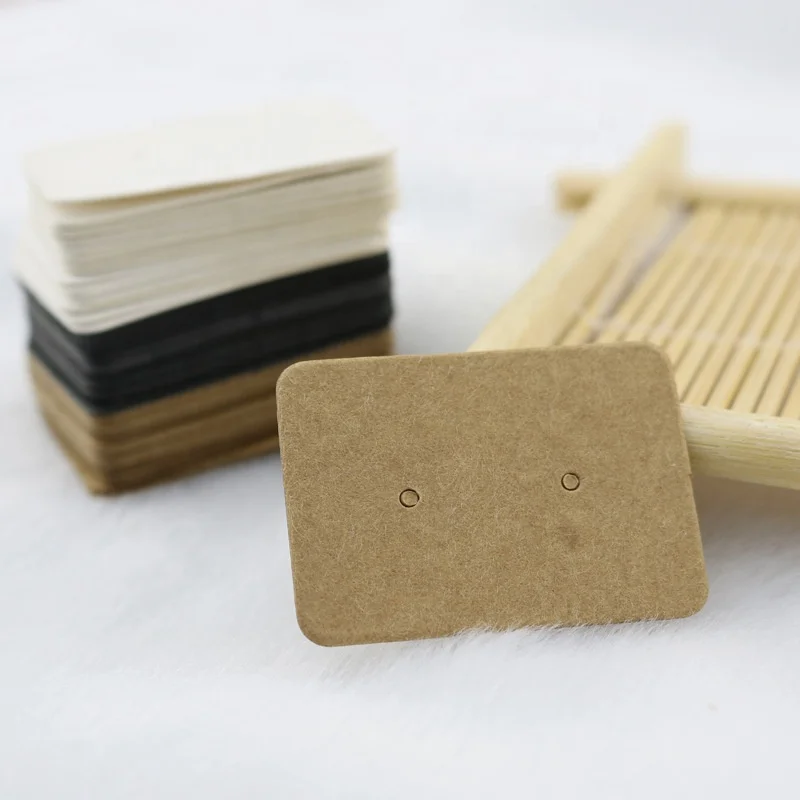 

Small Dainty Earrings Papel Holder Card 2.5 x 3.5 cm Kraft Paper Jewelry PackagingCustom Logo