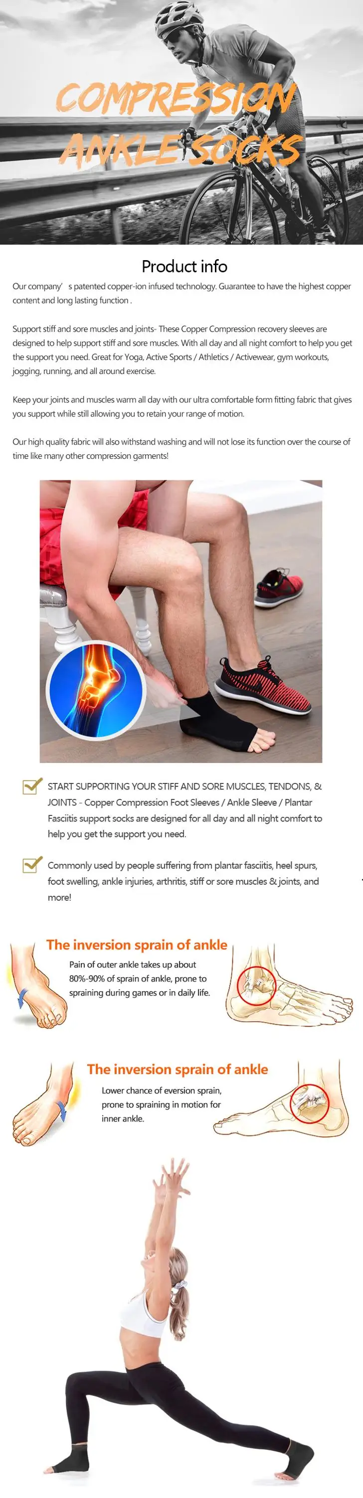 Sports Plantar fasciitis socks popular unisex compression foot sleeve on Amazon