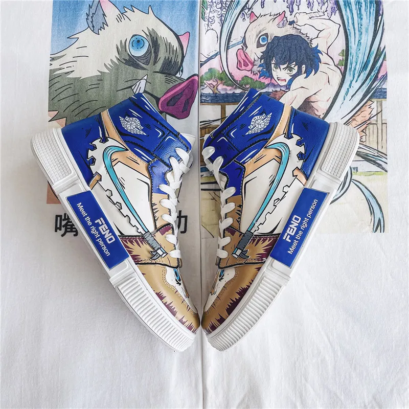 

Hot Sale Hard-wearing Men Shoes Anime High Top Shoes 3D Men Skateboard Shoes Casual children ANIME fashion