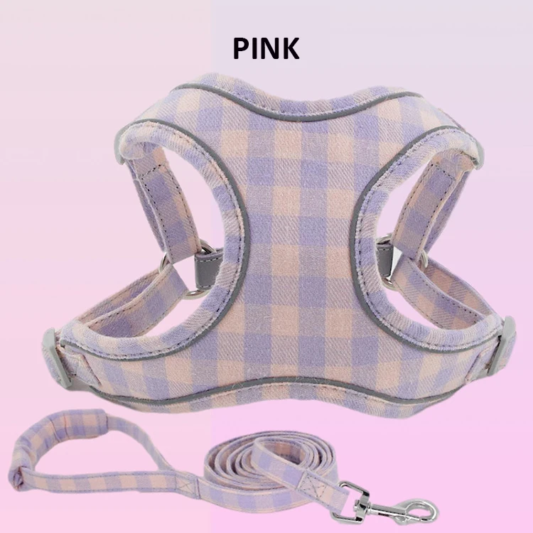 

2021 New Arrival No Pull Dog Harness Reflective Vest Harness Soft Cotton Small Medium Large Dog Harness Set, Picture shows