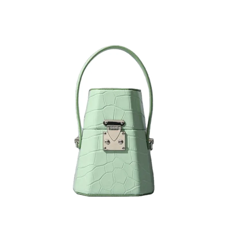 

2021 Italian classical trapezoidal cross baby bay genuine leather case bag shoulder messenger crocodile handbag for ladies