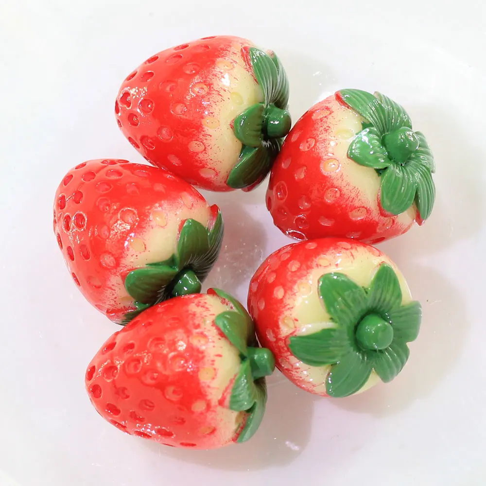 

HotSale 3D Strawberry Fruit Resin Charms Pendant Earring DIY Fashion Jewelry Accessories