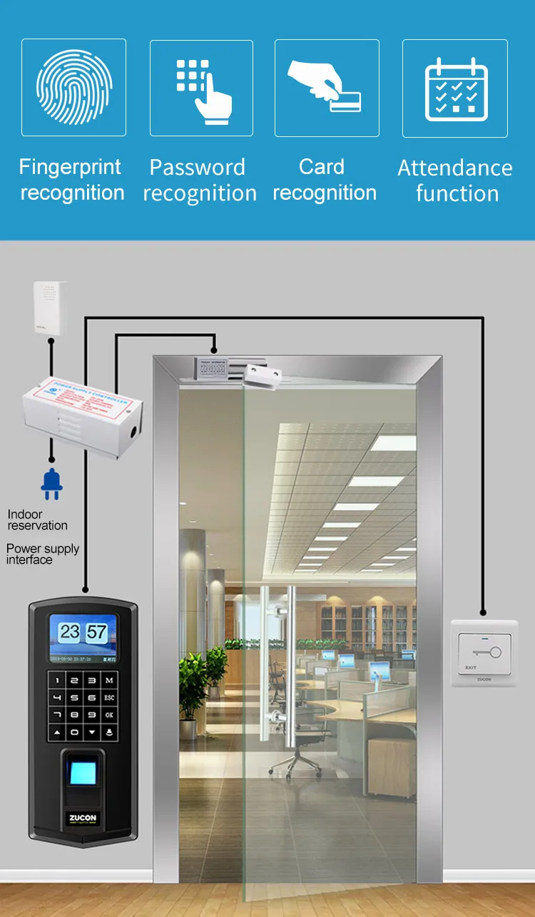 OEM digital biometric time attendance scanner smart locks for home office flat access control device