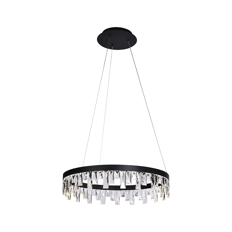 Hot selling factory direct sales can be customized black modern crystal chandelier ring LED ring chandelier