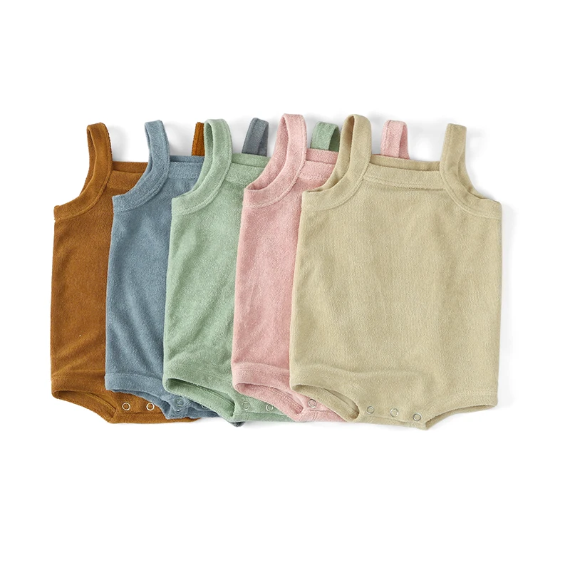 

Custom Color Children's Clothes Sleeveless Terry Kids Newborn Baby Romper Bodysuits, Picture