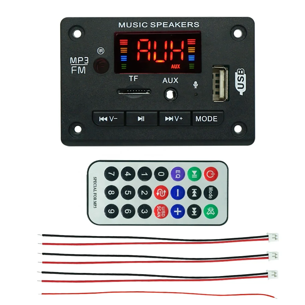

2X25W Car MP3 Sound Audio Power Amplifier Module Board Wireless Module Player Decoder Board DC 7V-16V, Black white
