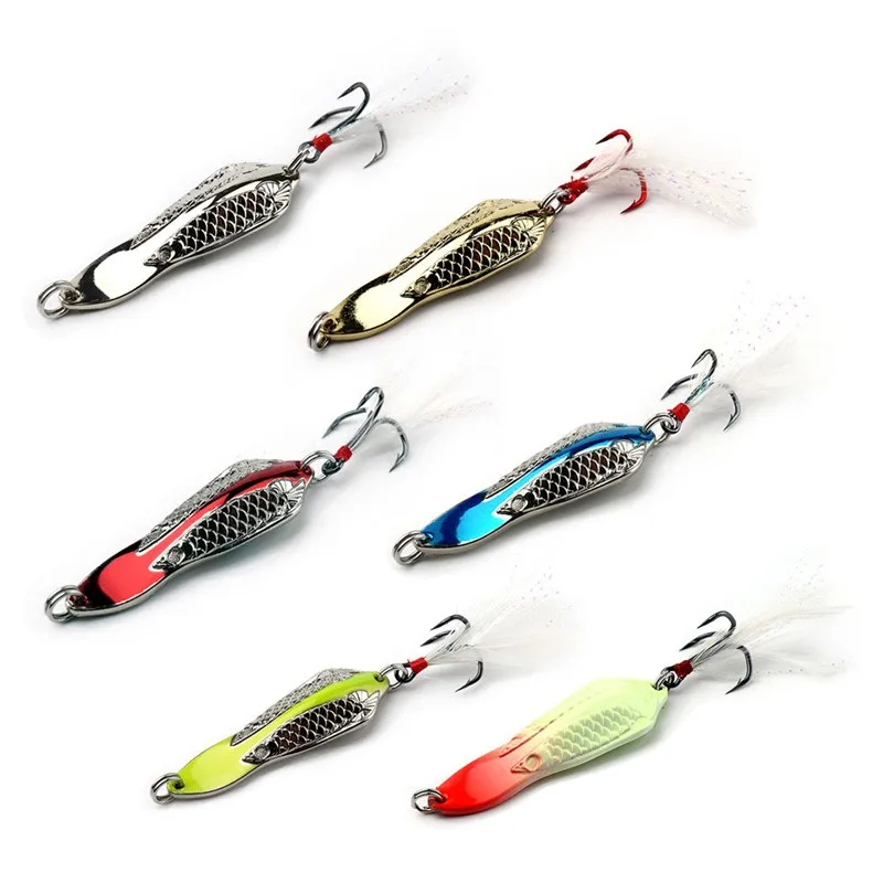 

Toplure 3401 5g,7g,10.5g,14g,21g Metal Artificial Spoon Bait Six Colors Available metal spoon fishing lure Fishing Lures, 6 colors