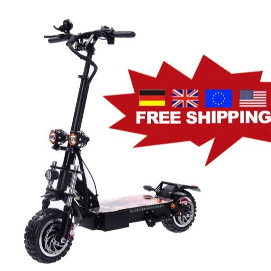 

free shipping Eu Warehouse 11 inch High Speed Dual Motor 2 Wheel Folding 5600w Electric Scooters For Adult