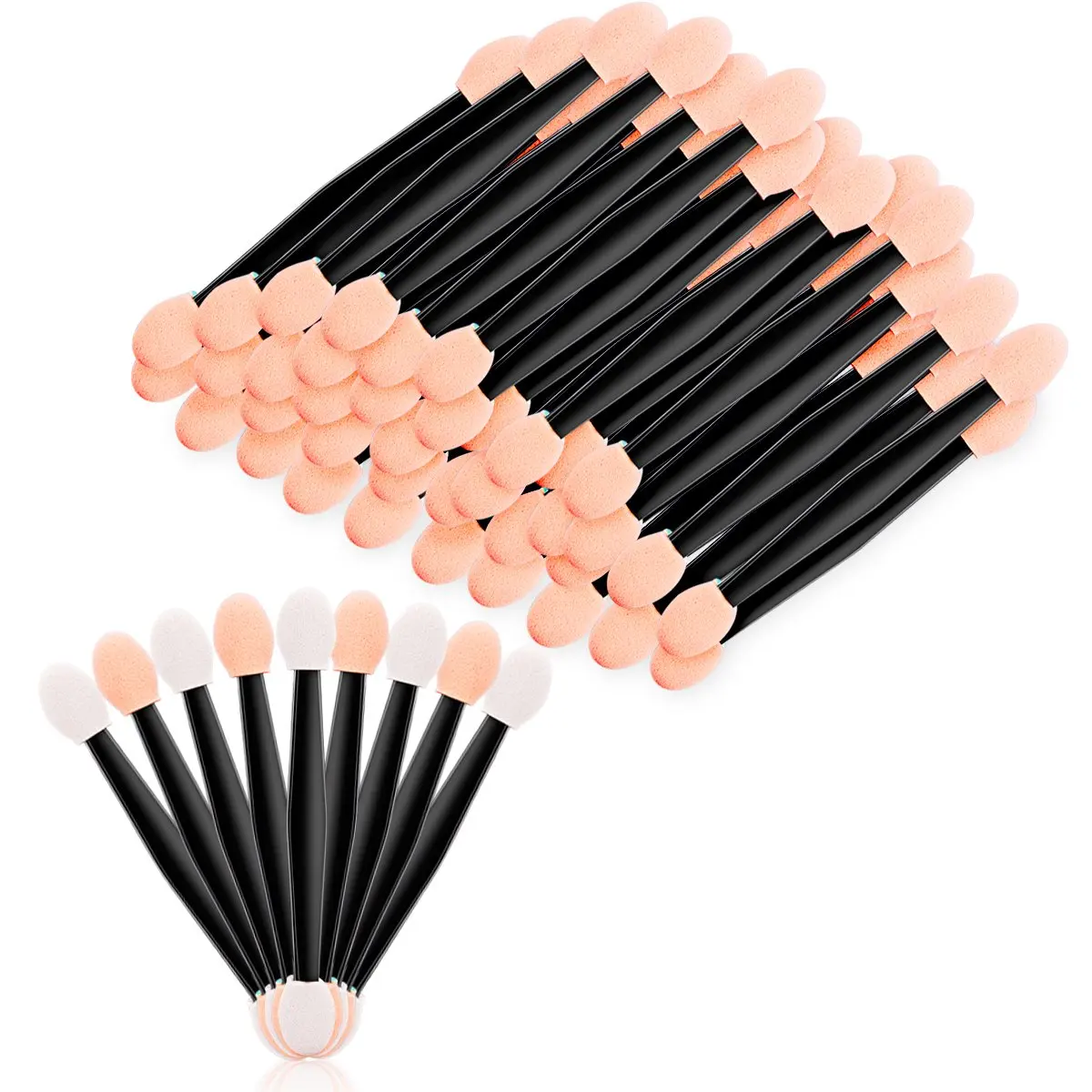 

Wholesale Double Sided Eyeshadow Applicator Disposable Sponge Brushes Kit Makeup Cosmetic Supplies Nail Art Tools, Black