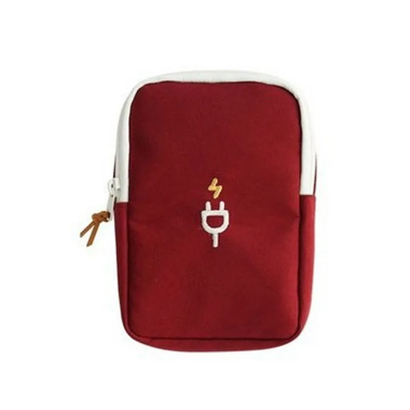 

Unisex Travel Bags Organizer Bag Portable digital cable bag Electronics Accessories Storage Pouch for USB power Bank, Blue/wine red/grey