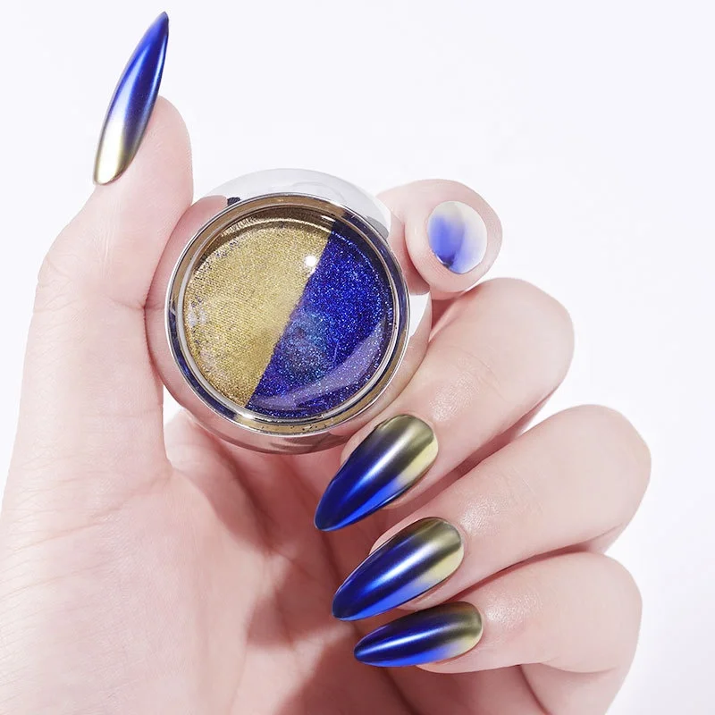 

Solid two-color magic mirror powder Nail Art Glitter Holographic Powder