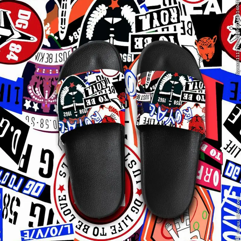 

Custom Printing Logo Slide Sandal Black Rubber Plain Summer EVA Men Pantone Waterproof Print Unisex Oem Customized Slippers