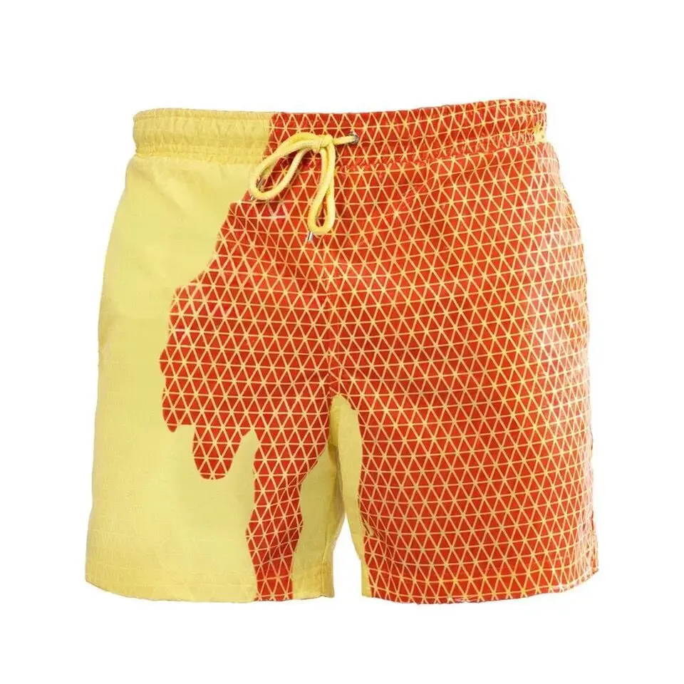 

Temperature Sensitive Mens Color Changing Swim Trunks Summer Cool Quick Dry Board Shorts with Pockets, In-stock color