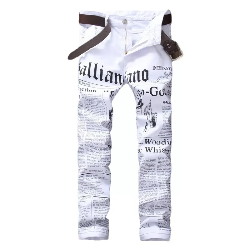 

New Style Wholesale Printed Denim Slim Fit Jeans Pants For Men