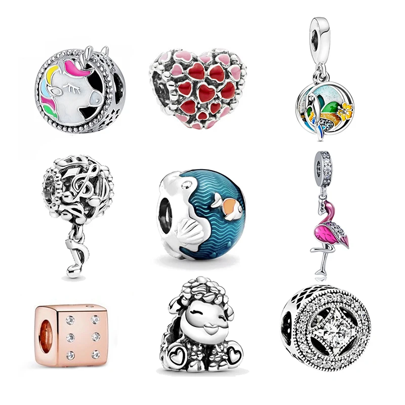 

Summer New Glass Turtle Starfish Sea Horse Silver S925 Charm Bead Fit Original Pandora Bracelets DIY Ocean Series Jewelry