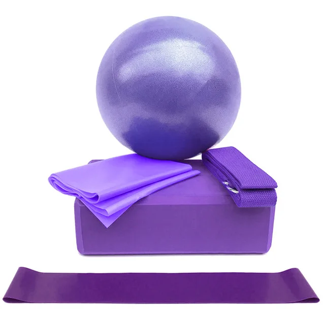 

Maideng Eco Wholesale Eva Tension band Yoga Cork and belt set ball pads, Purple blue pink