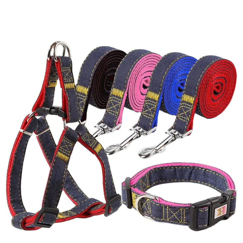 

Amazon Hot Sale 3 in 1 Set Cowboy Pet Collar & Harness & Leashes