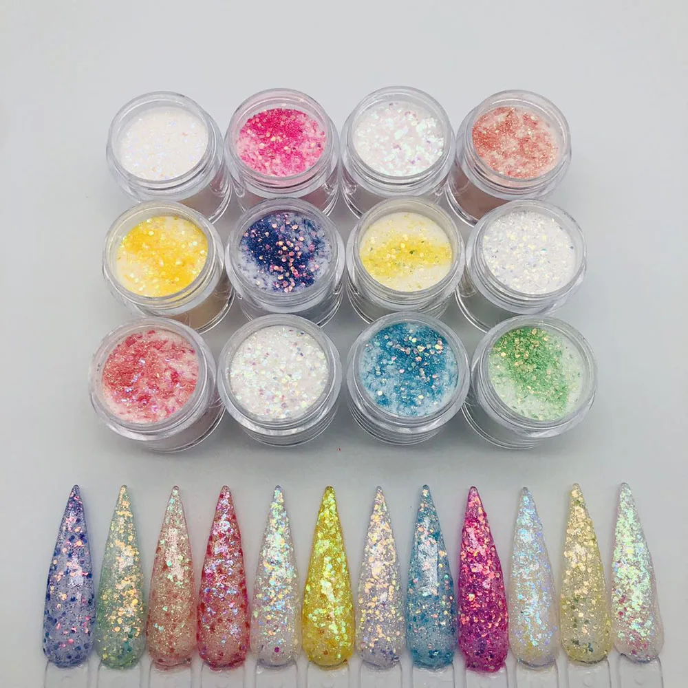 

1 Bottle Acrylic Powder Nail Art Polish Glitter Shining Chrome Pigment Mia Secret Dipping Powder Nail Sequins Decoration Dust KP, Colors