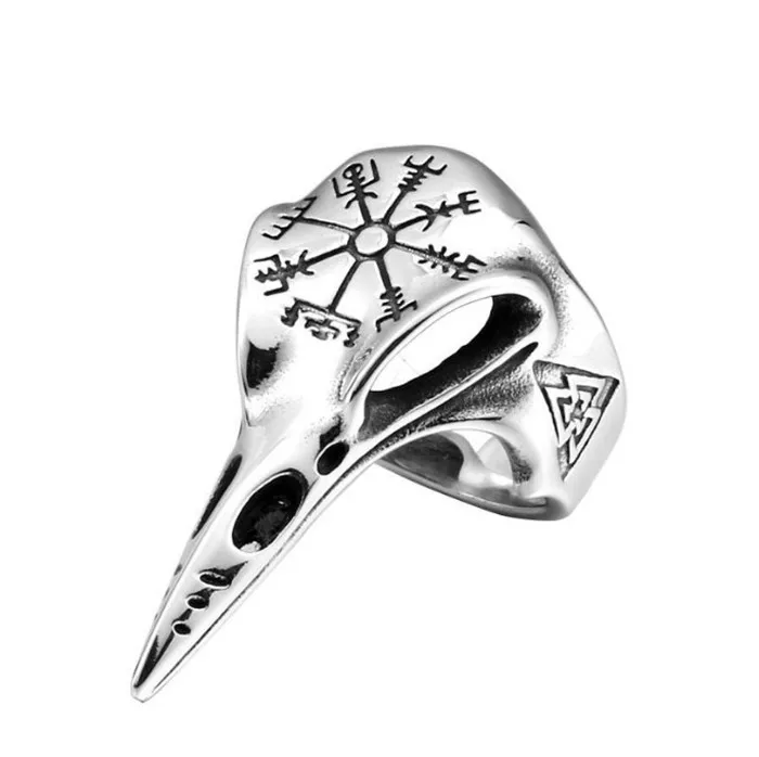 

New Retro Titanium Steel Crow Mouth Viking Finger Ring Jewelry for Men