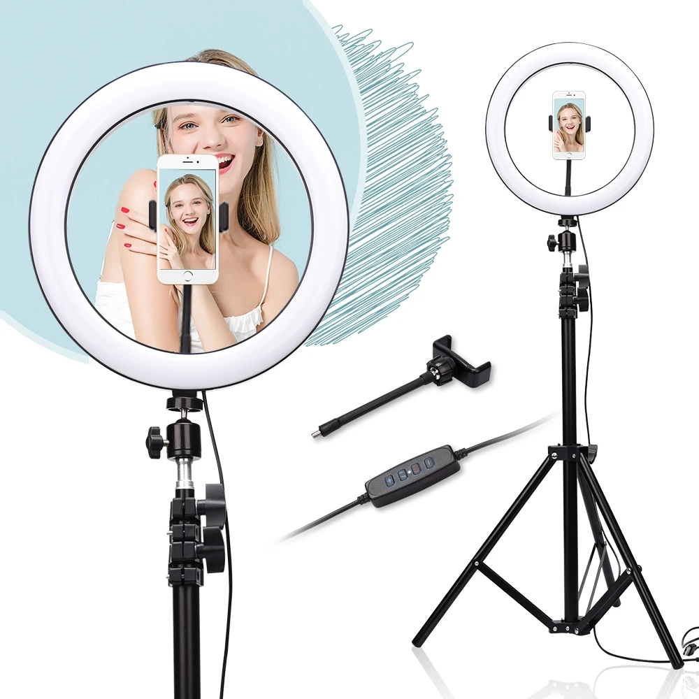 

Professional live show tik tok broadcast ring fill light lamp 10inch photo studio selfie led ring light with tripod