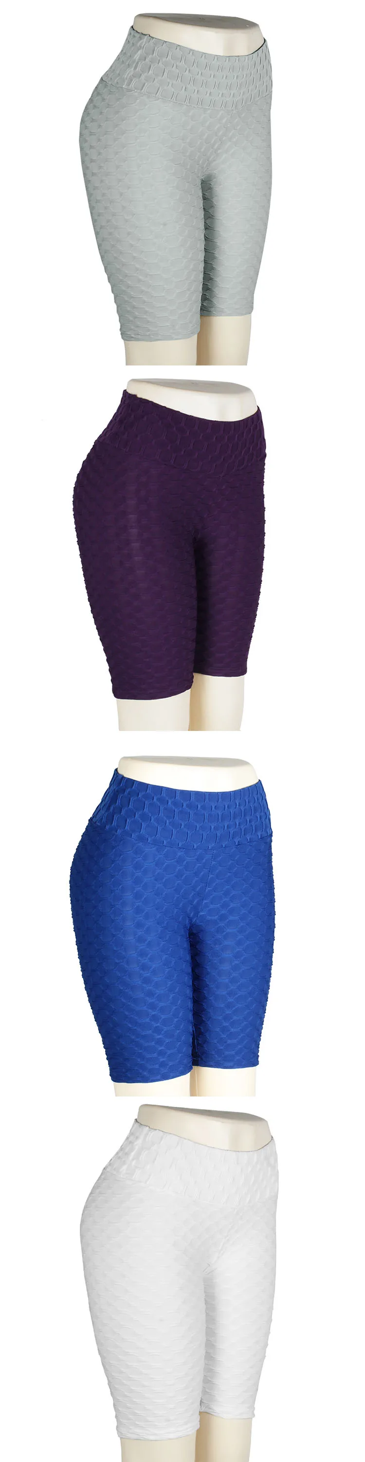 300G 2020 OEM high waisted custom made fashion Wholesale  nylon spandex women Butt Lift Scrunch booty fitness yoga shorts