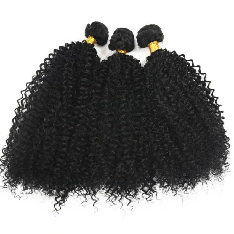 

JHCENTURY Matte High Temperature Silk Kinky Curly Wave Synthetic Hair Extension, Black