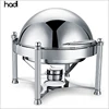 Round insulated food warmers chafing dish whole sale , commercial buffet serving chafing dish with candle box