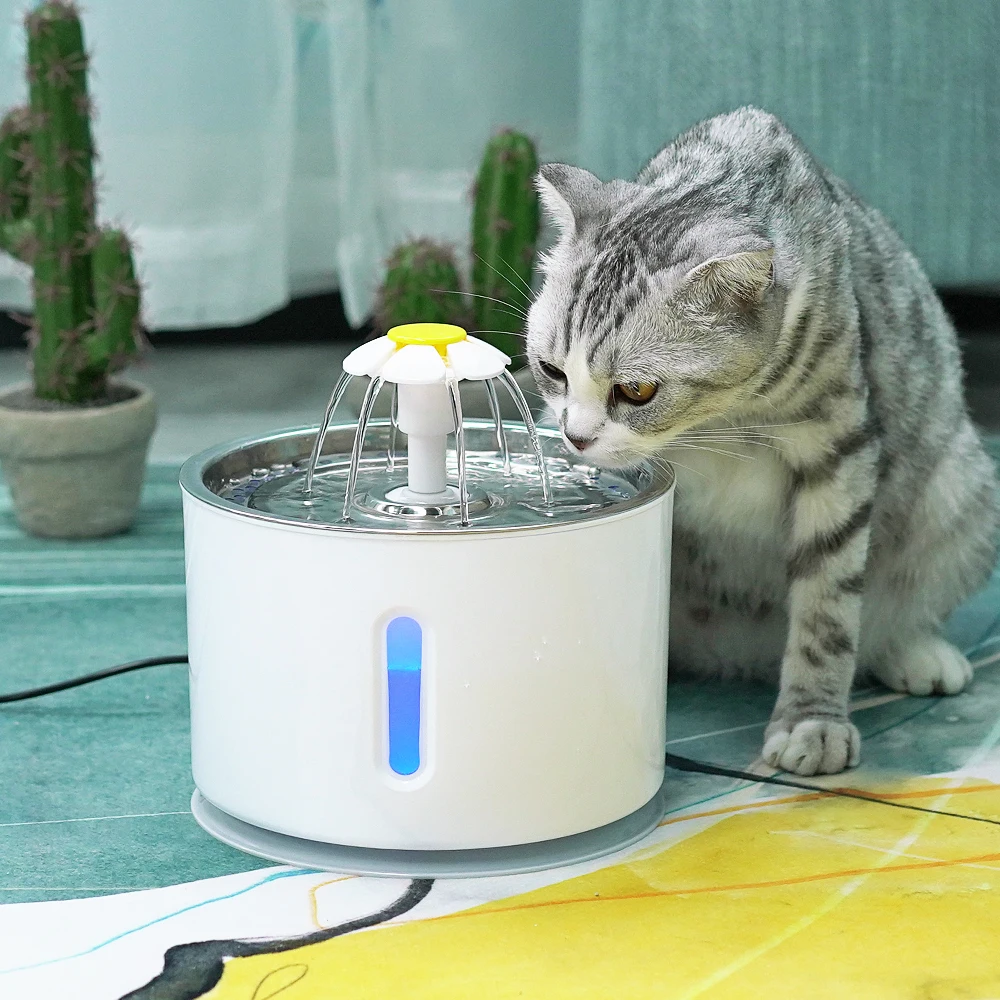 

Pet Cat Water Fountain USB Automatic Cat Water Dispenser Feeder Bowl LED Light Smart Dog Cat Water Dispenser Pet Drinking Feeder