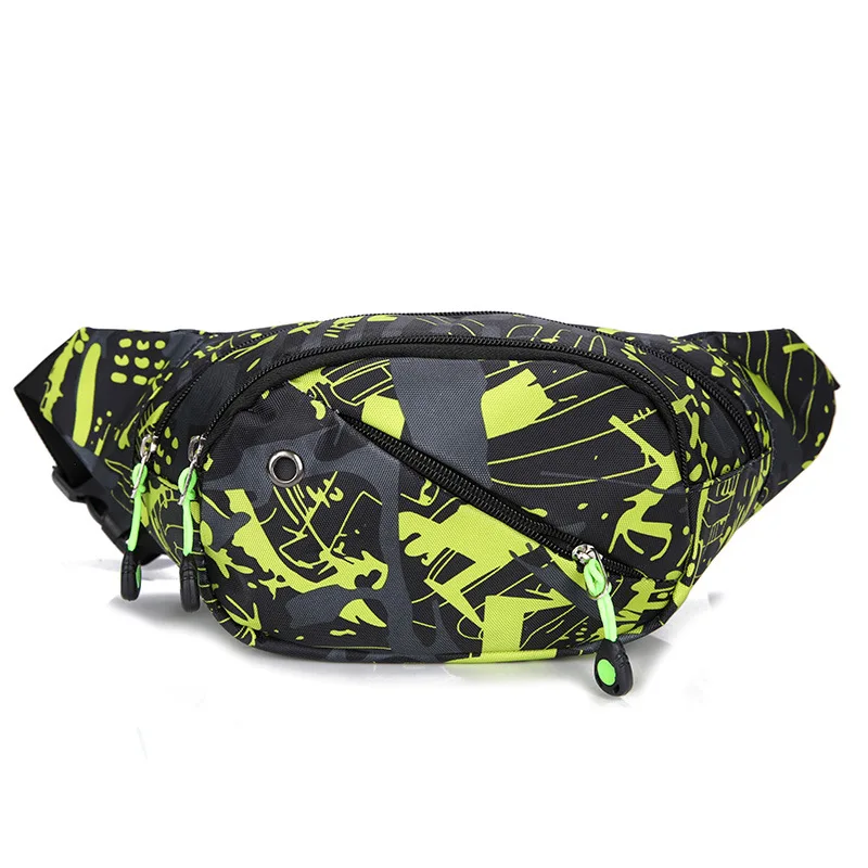 

Unisex Nylon Fanny Pack for Men Women Camouflage Multi Pocket Waist Running Belt Bag, 5 colors