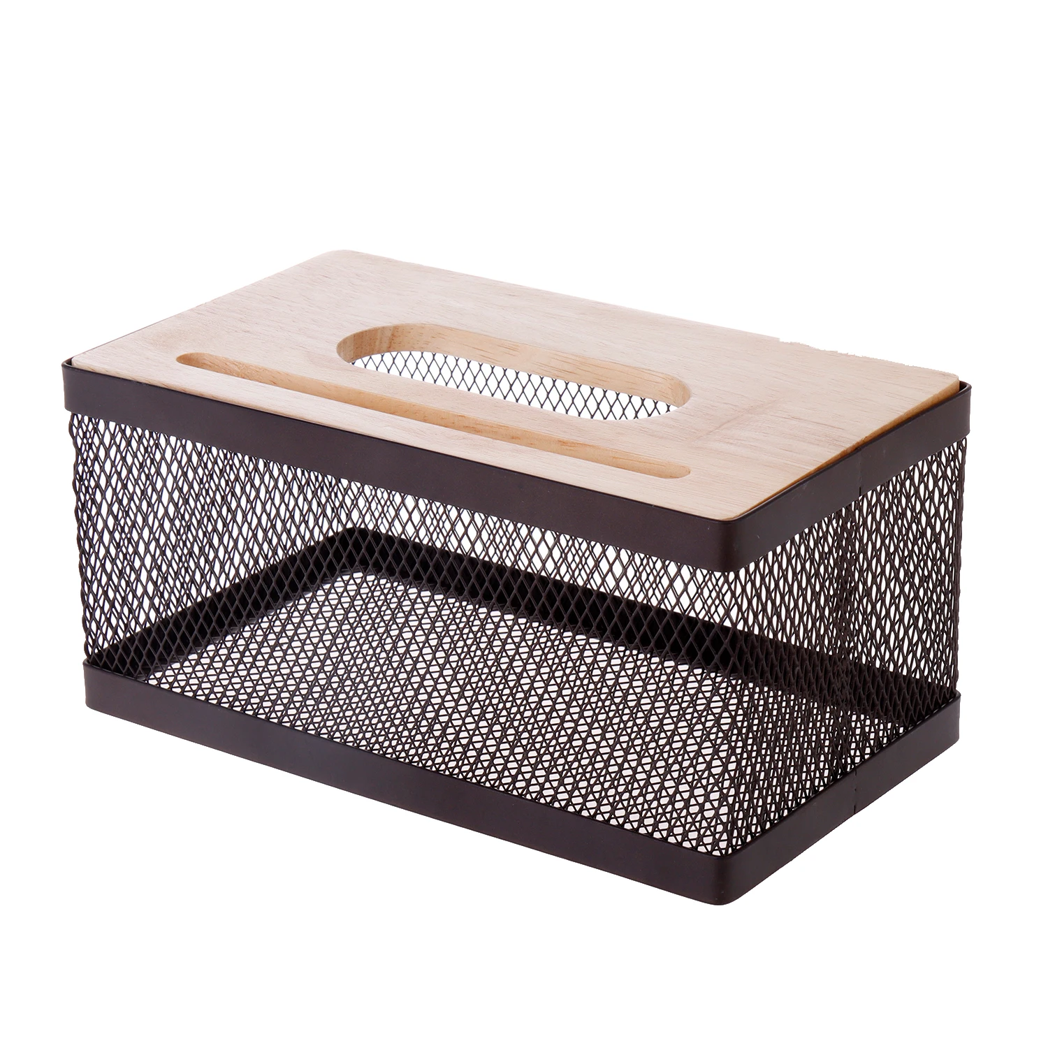 

Brown Wire Metal Rectangle Tissue Box Cover Napkin Holder Napkin Dispenser Paper Boxes Tissue Holder Wooden Tissue Box