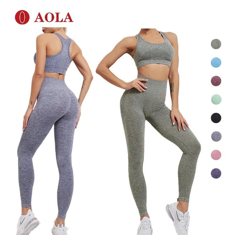 

AOLA Logo One Clothes For Pink And Bra 2 Peice Athletic Clothing Fashion Girls Piece Women Yoga Short Sets Apparel, Picture showed