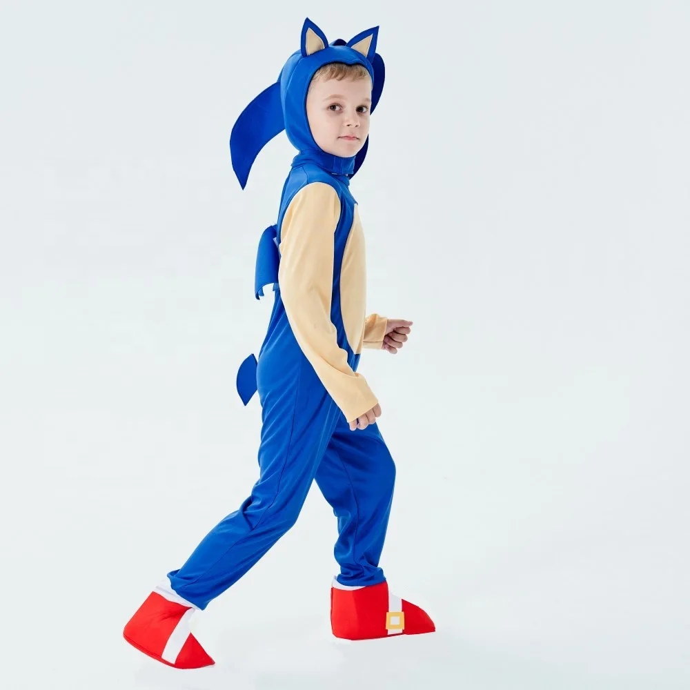 

New Movie Popular Amazon Hot Selling Sonic the Hedgehog kids Costume Halloween Cosplay Party Fancy Dress Sonic Costumes, Photo